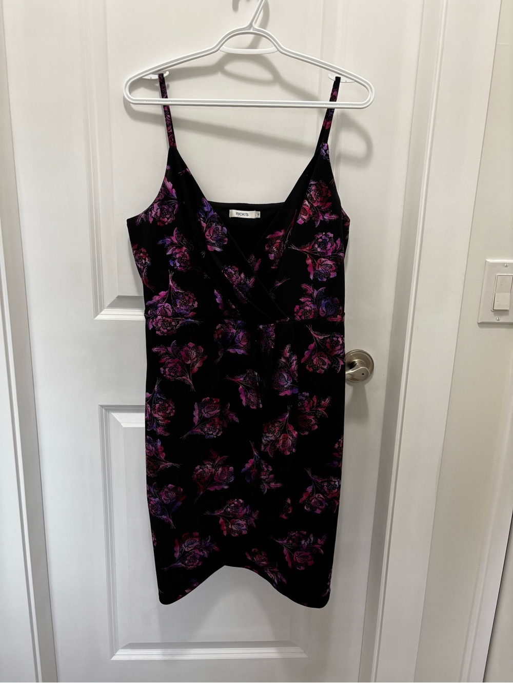 Ricki's Black Mini Dress with Pink and Purple Floral Print